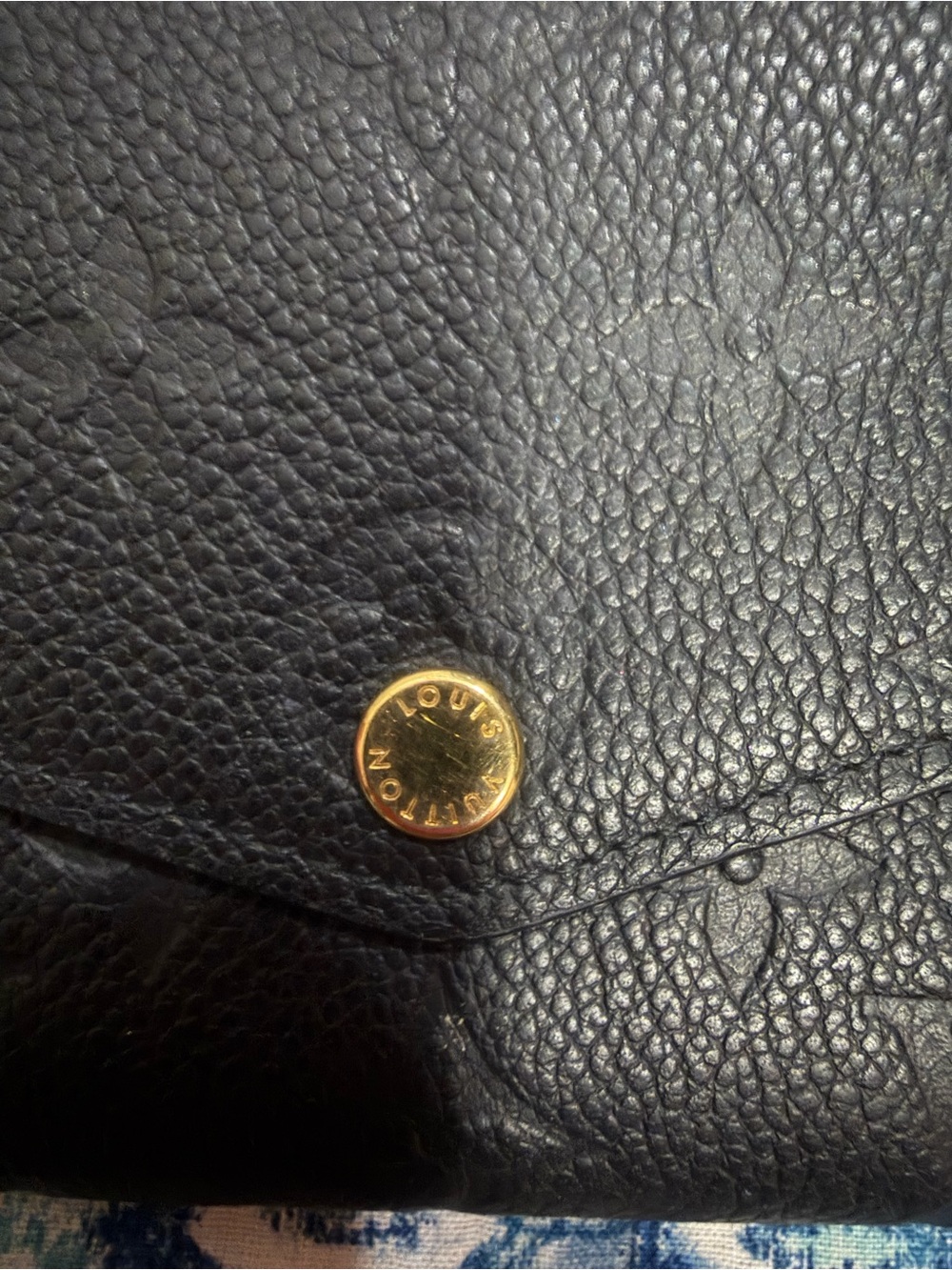 Louis Vuitton Black Monogram Empreinte Envelope Clutch Wallet with Gold Snap - Picture 3 of 14